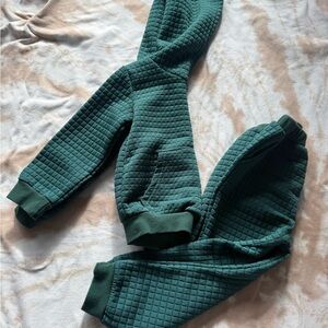 Green Quilted Hoodie and Joggers Set 3T
